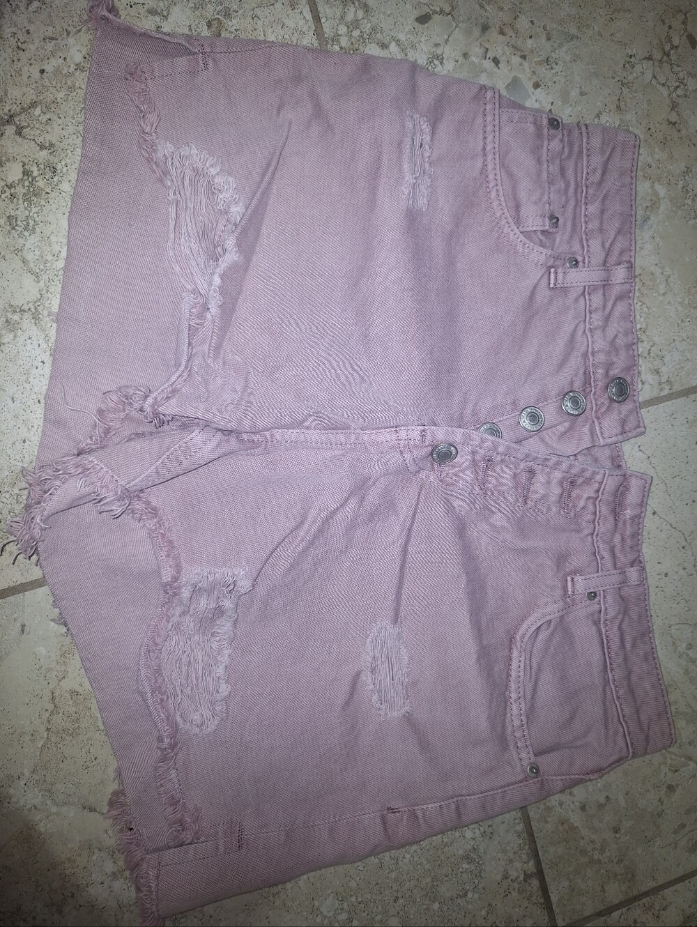 Distressed Purple Women's Denim Shorts